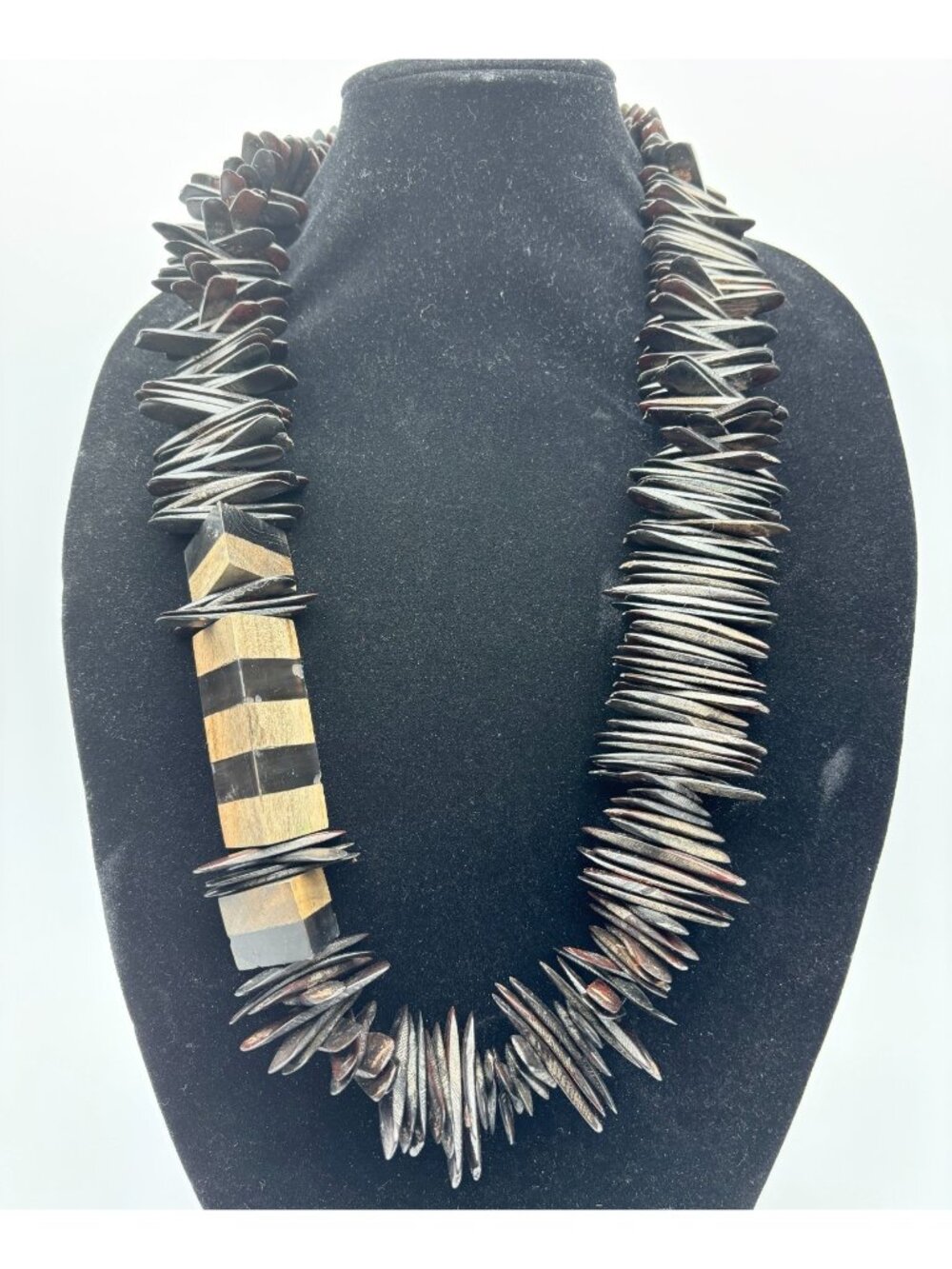1970s Handcrafted Natural Rescue Wood Wabi Necklace